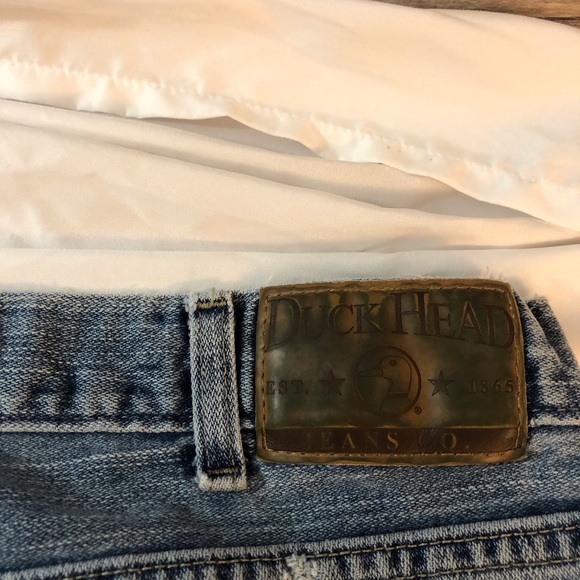 Unisex Vintage Duckhead Jeans Co. Jeans SZ 34/32 Cotton Bootcut Light Distress - Picture 3 of 14